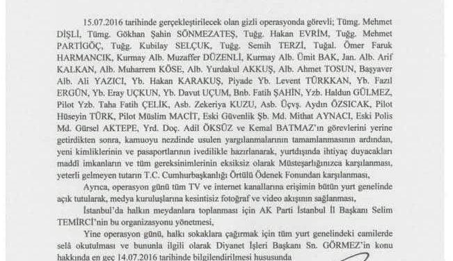 15 Temmuz darbe girişimini kimin planladığı ‘Çok Gizli’ ibareli belge ortaya çıktı!