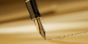 fountain pen writing on paper