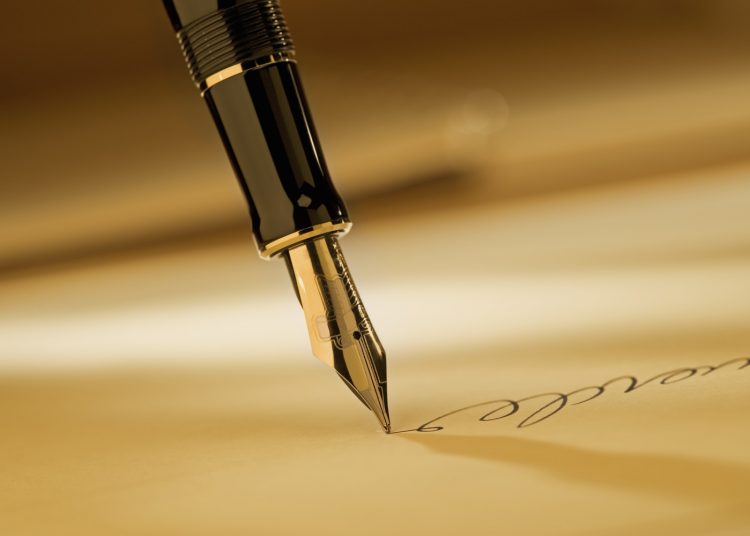 fountain pen writing on paper