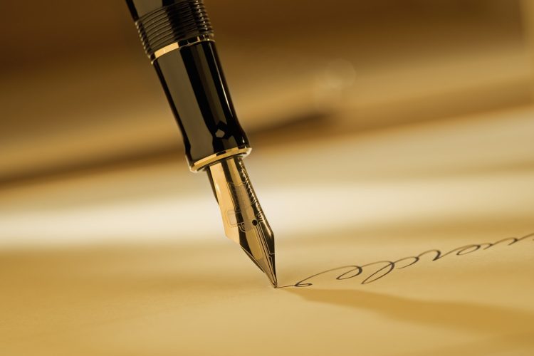 fountain pen writing on paper